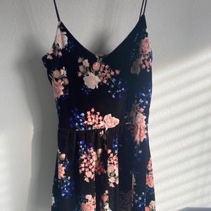 Velvet flower A line dress